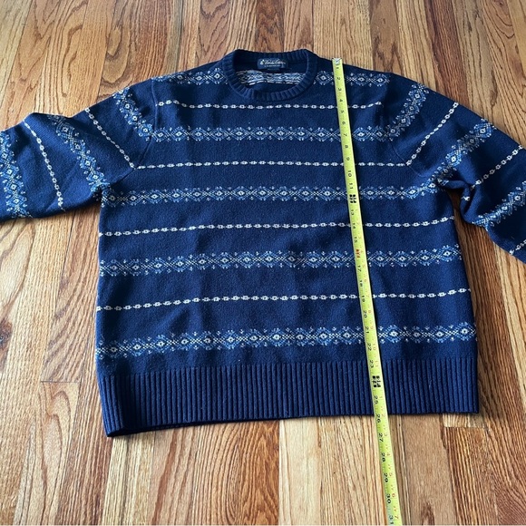 Brooks Brothers 100% Wool Sweater Navy Fair Isle - Large - Picture 5 of 9